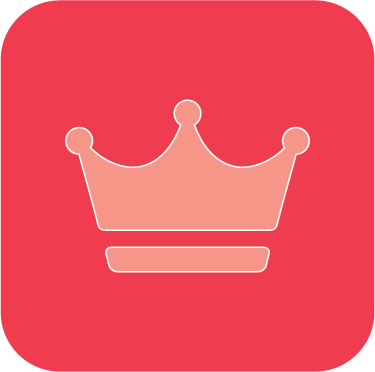 a soft pink crown in a darker pink red square_ruler archetype